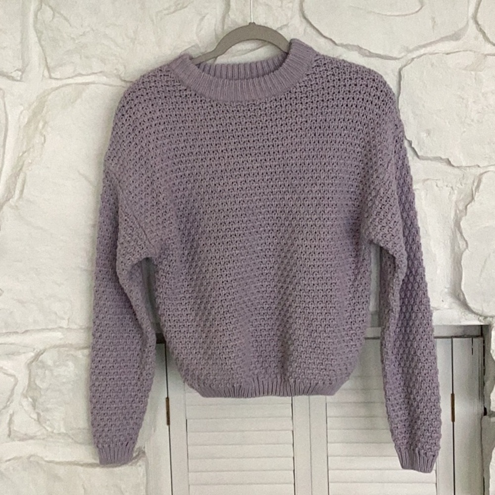 Universal Thread Small Lavender Gray Crocheted Cr… - image 1